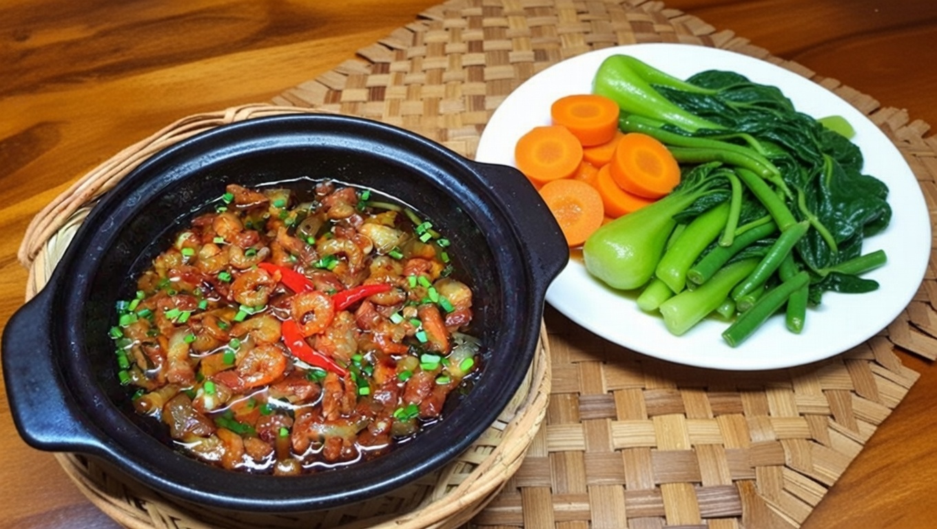 Tôm khô nấu kho quẹt