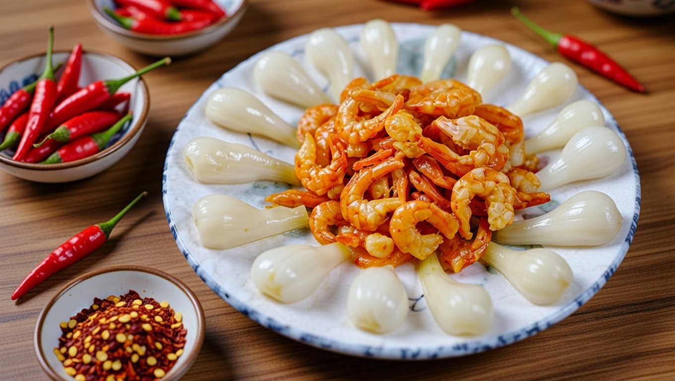 Món tôm khô củ kiệu